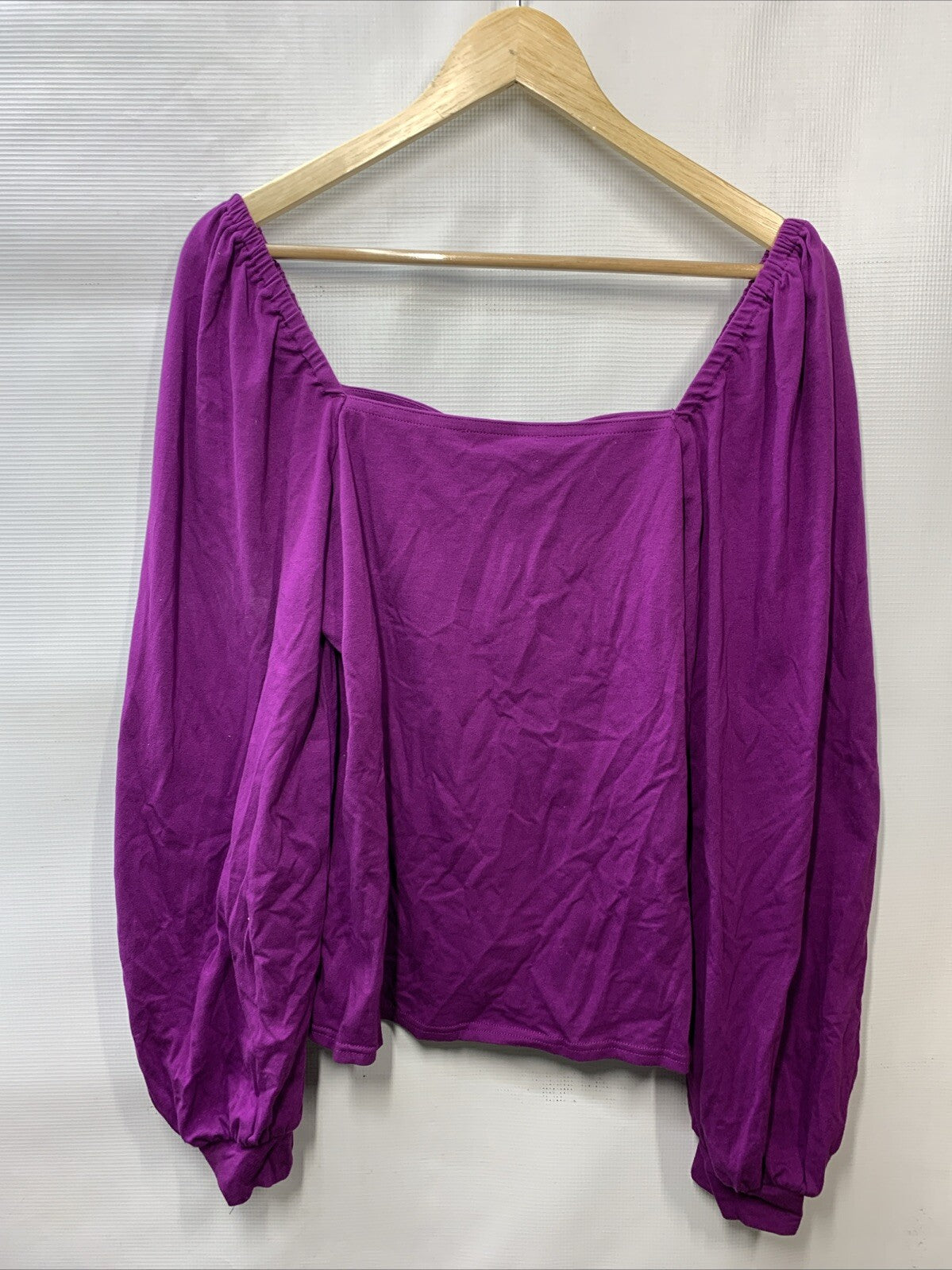 GRACE KARIN Women's Lantern Long Sleeve Blouse Retro Slim Fit Size L Purple