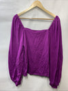 GRACE KARIN Women's Lantern Long Sleeve Blouse Retro Slim Fit Size L Purple