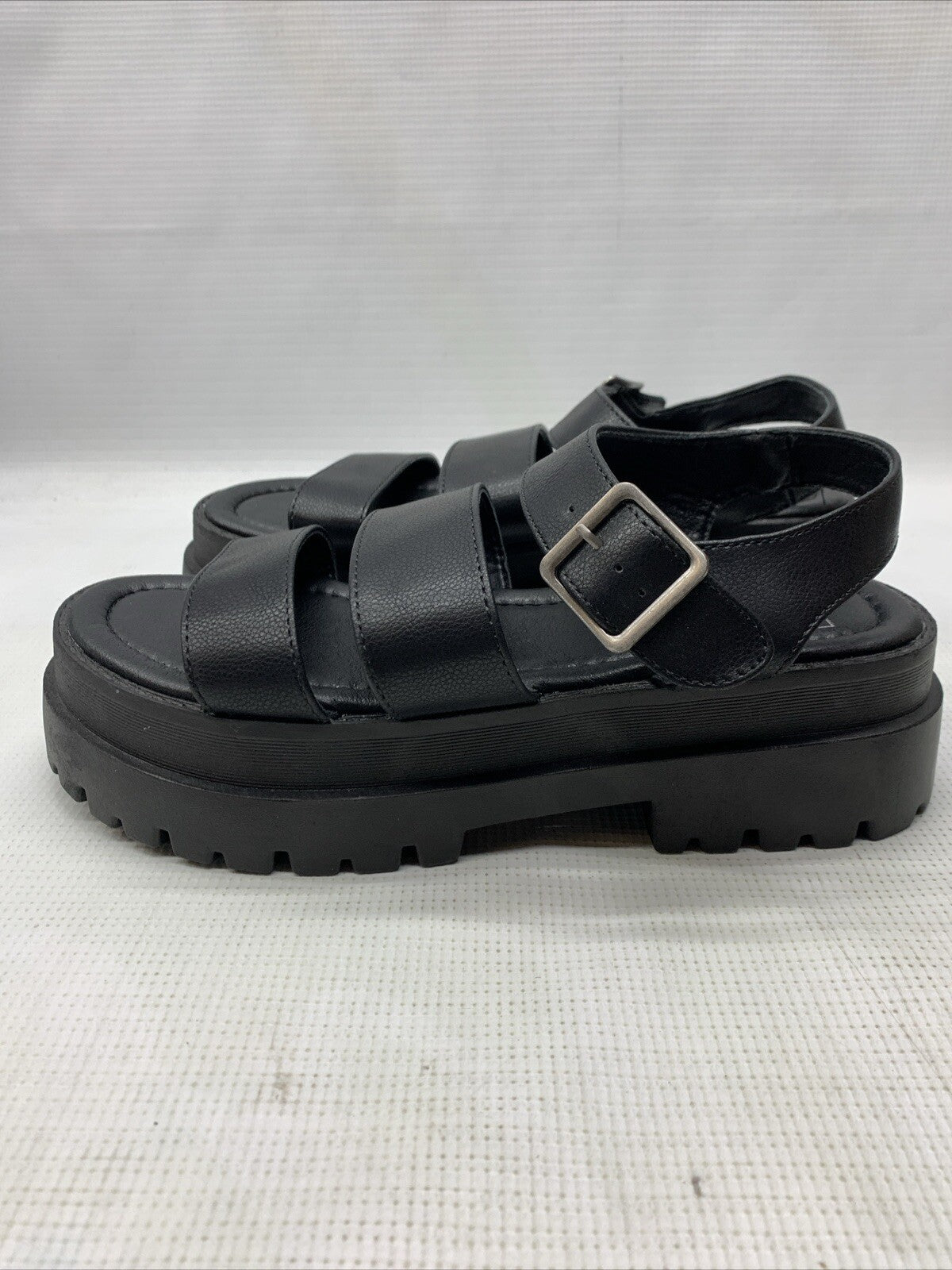 Dirty Laundry Womens Platform Gladiator Sandals Baddie Wedge Buckle Black Size 9