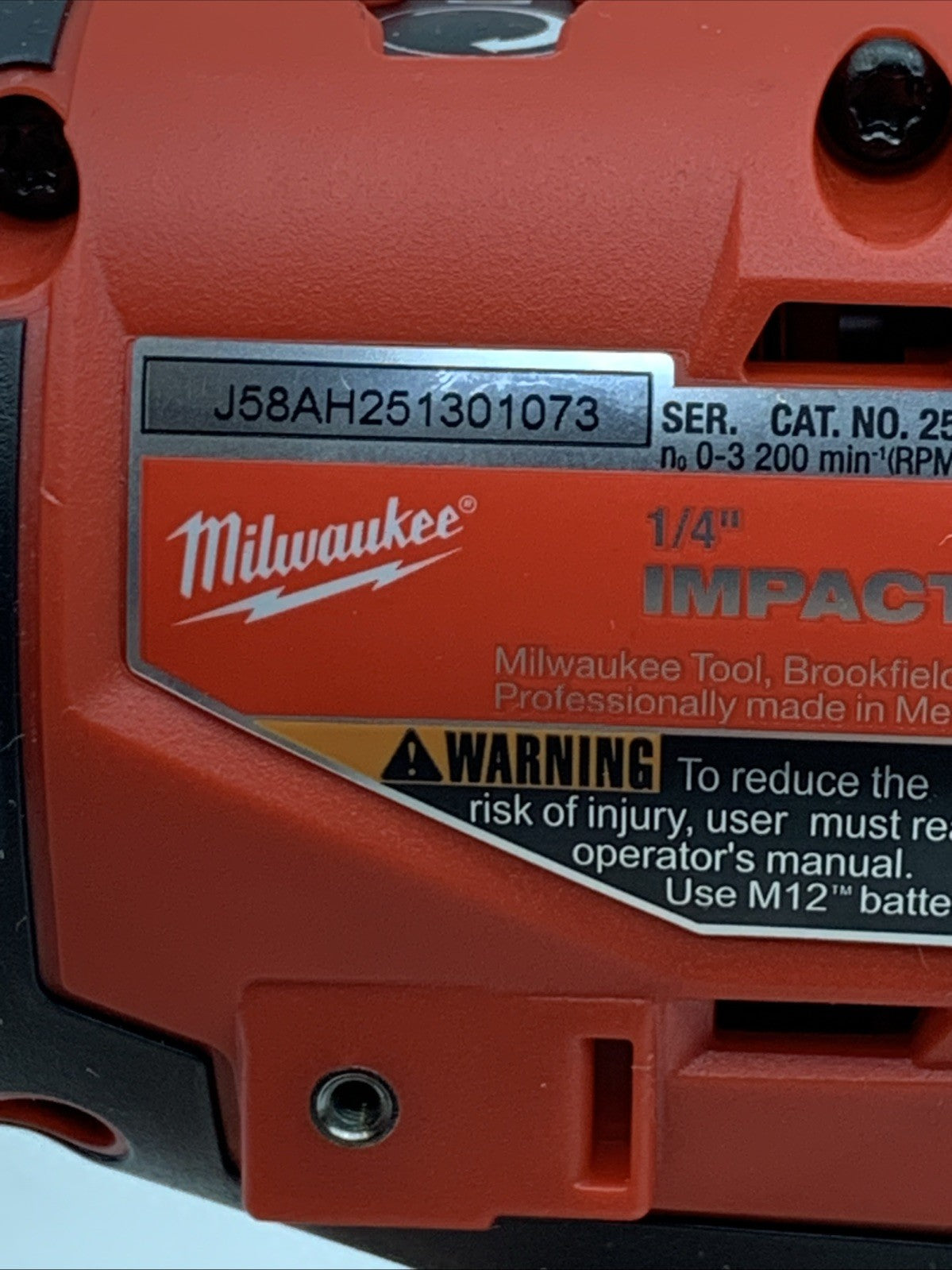 Milwaukee 2552-20 M12 Fuel 1/4