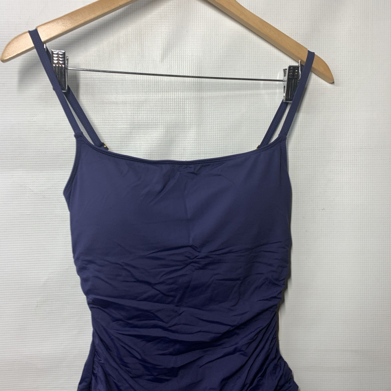 La Blanca Womens Island Goddess Shirred Side One Piece Swimsuit Swimwear Size 10