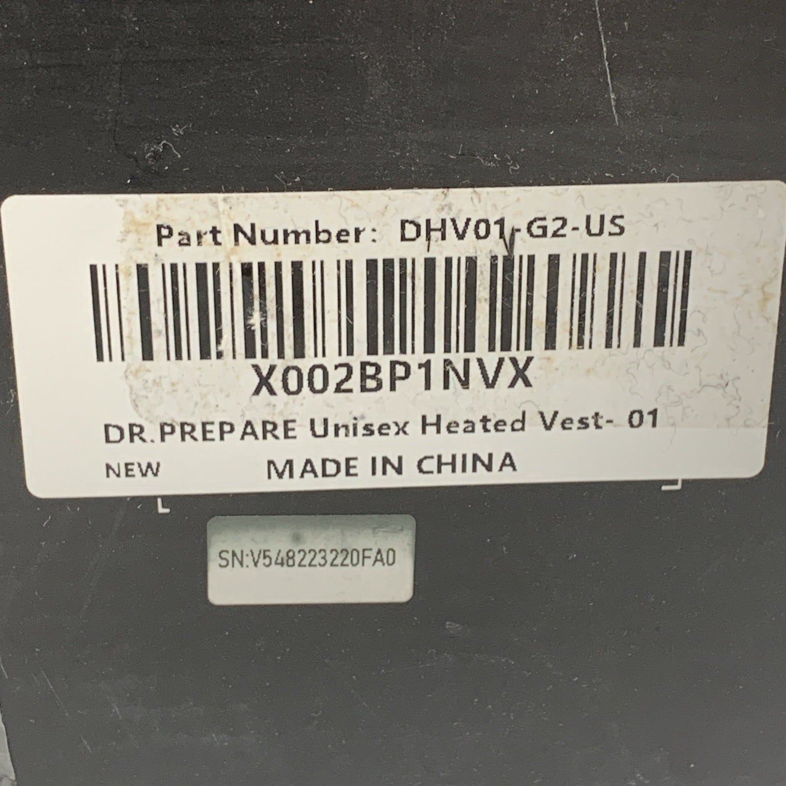 DR.PREPARE Heated Vest, Lightweight Heating Vest Size M-L Sleeveless Black Zip