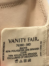 Vanity Fair Women's 76380 Beauty Back Full Figure Underwire Bra Beige Size 38D