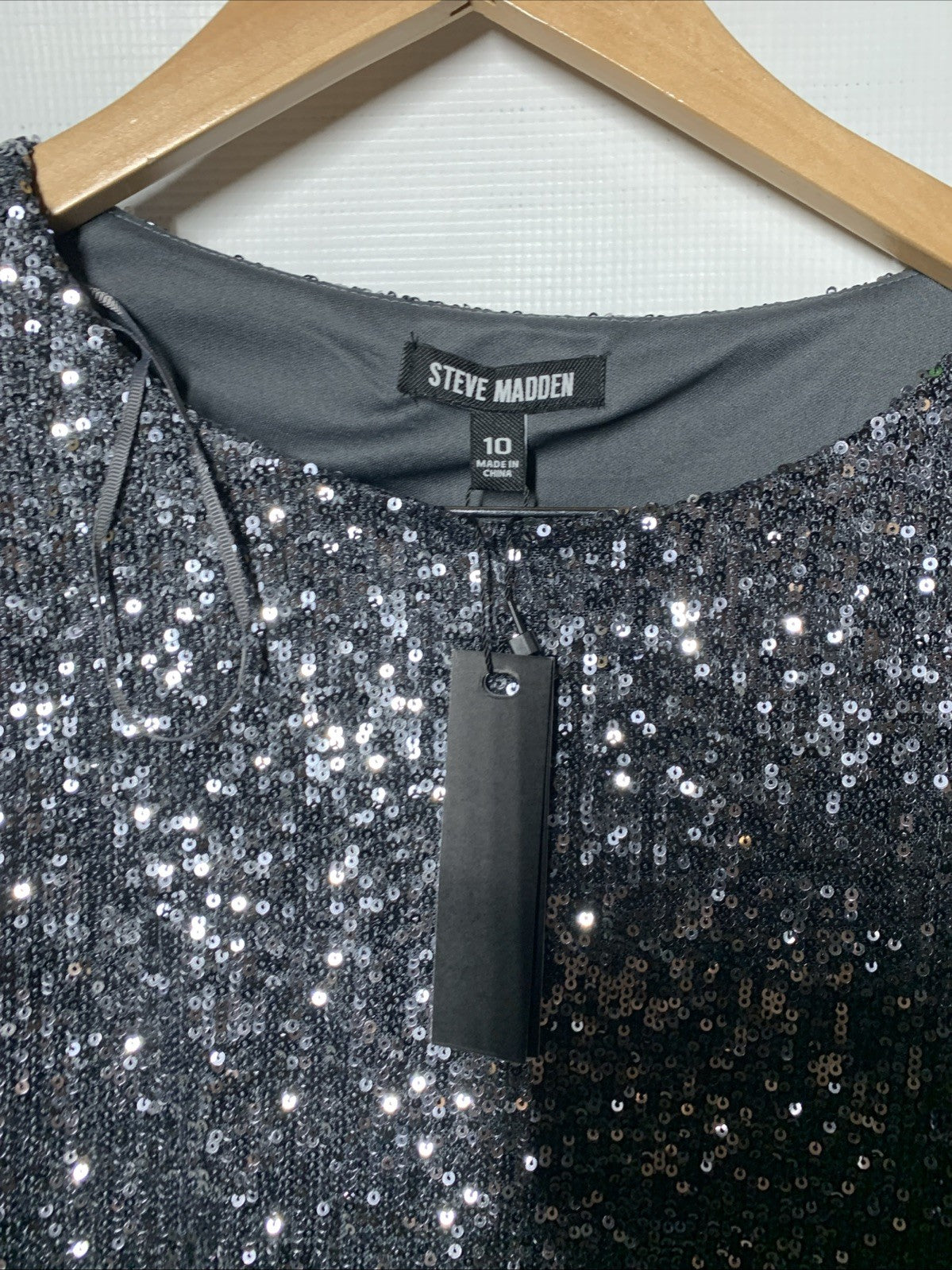 Steve madden Sparkle Dress Long Sleeve Evening Party Cocktail Glamour Size 10