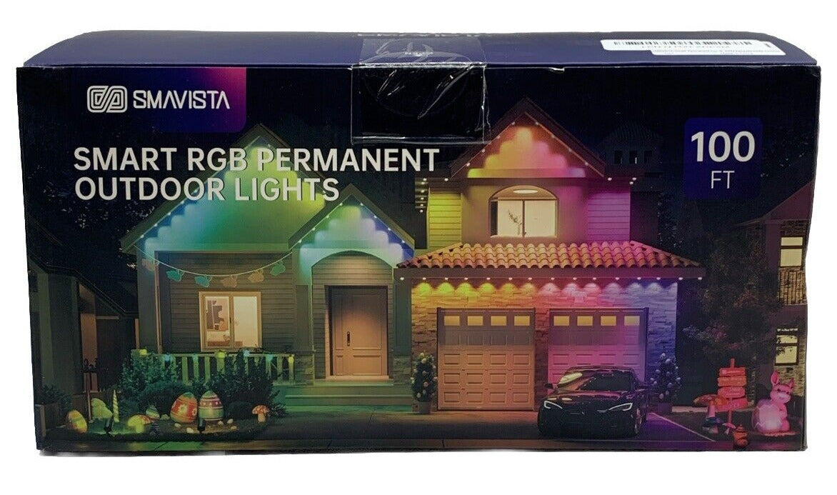 SMAVISTA Smart RGB Permanent Outdoor Lights AC100-240V 60W 100ft for Christmas