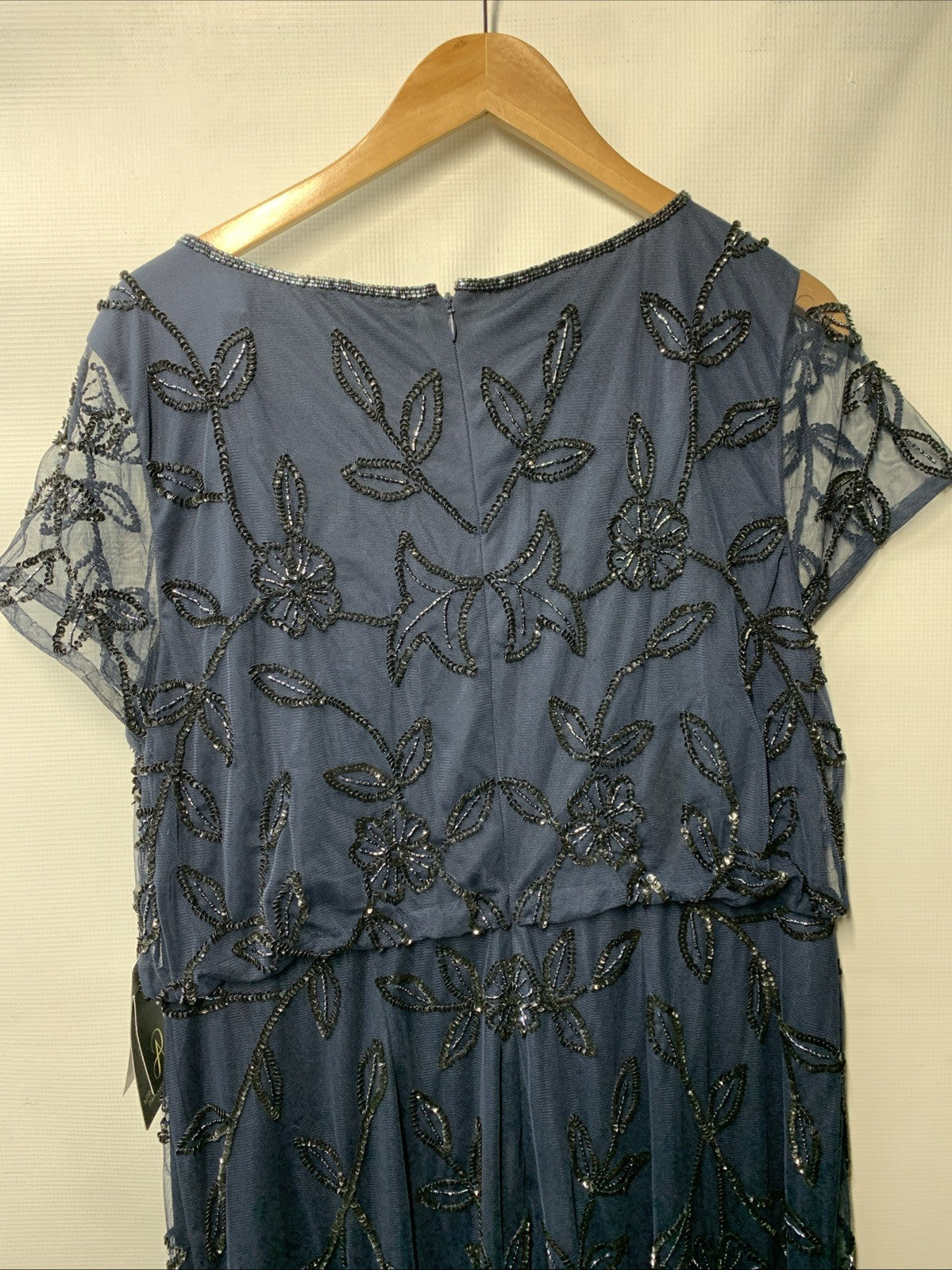 Alex Evenings Women's Blouson Beaded Long Dress Formal Cocktail Guest Size 18