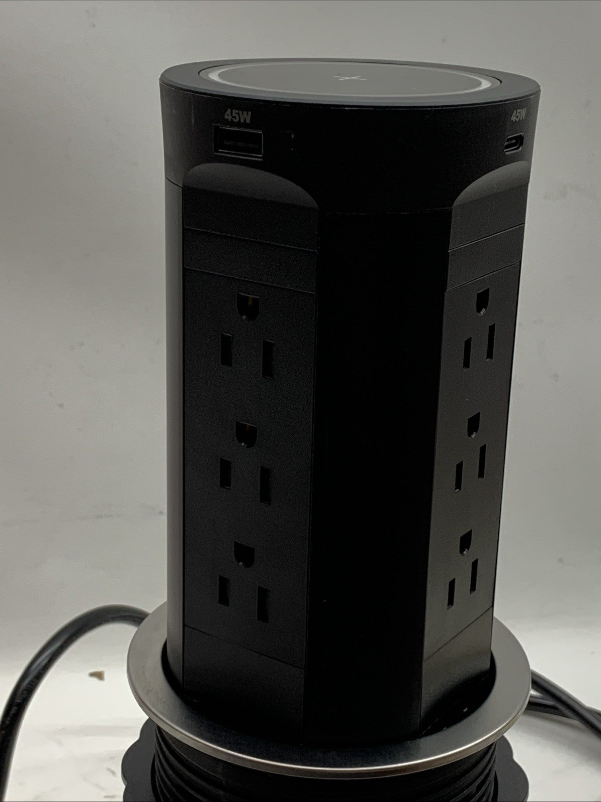 OfficeLink Pop Up Countertop AC Outlet USB-A/USB-C Ports Wireless Charging Pad