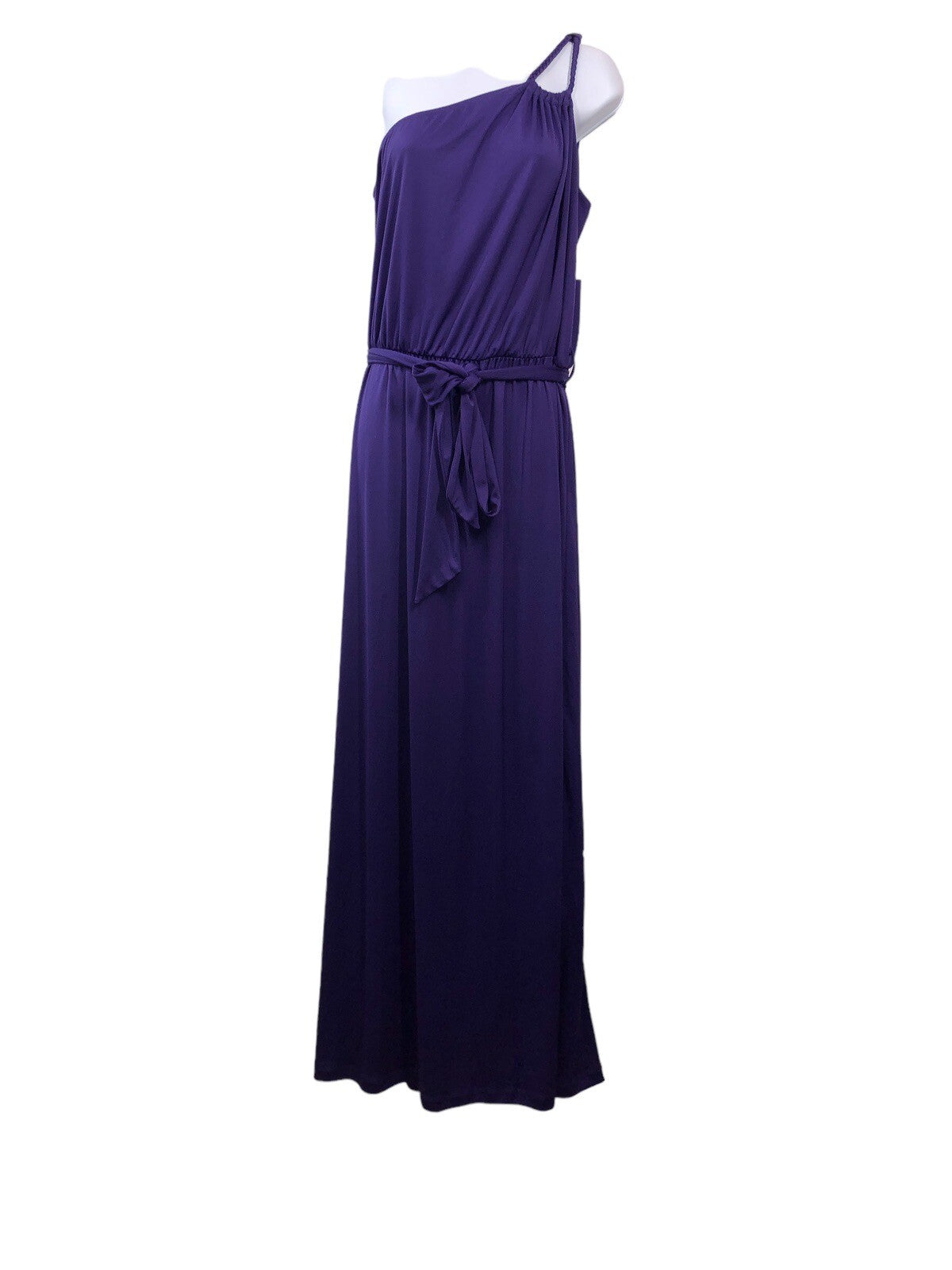 Long sleeveless one-shoulder maxi dress for women in indigo purple, size XL, by The Family Flips, stylish evening wear.