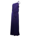 Long sleeveless one-shoulder maxi dress for women in indigo purple, size XL, by The Family Flips, stylish evening wear.