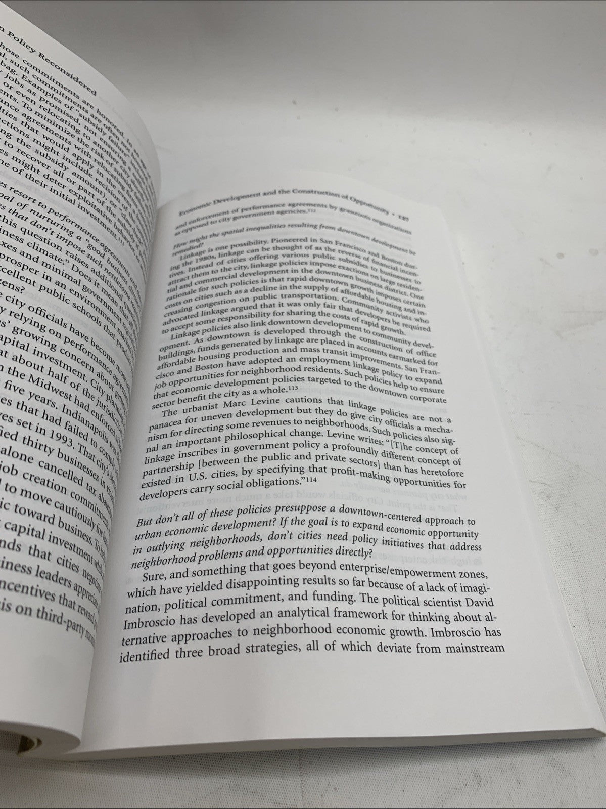 Urban Policy Reconsidered : Dialogues on the Problems and Prospects of American