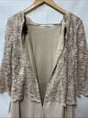 Alex Evenings Women's 3/4 Sleeve Stretch Lace Bodice Mock One Piece Gown Size 12