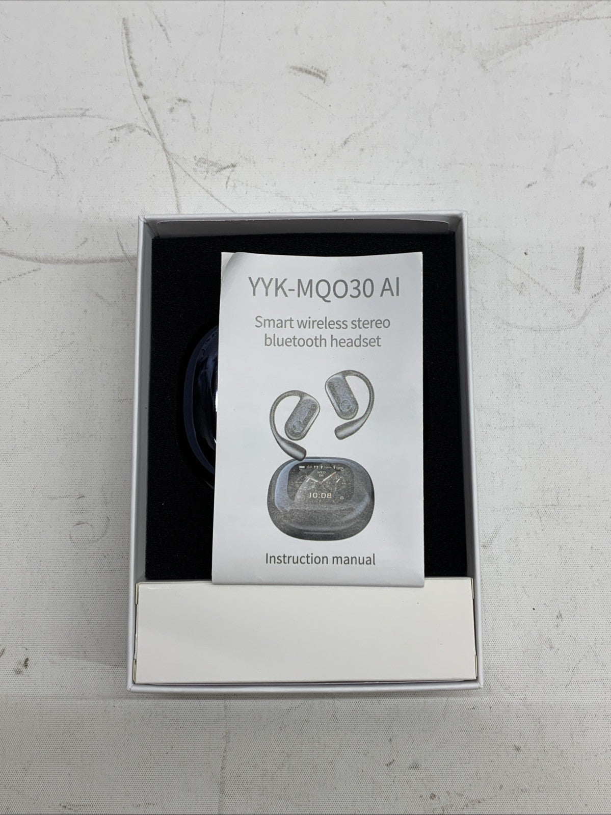 YYK-MQO30 AI LCD Open-Ear Earbuds Blue/Black Ultra-lightweight Wireless Earbuds