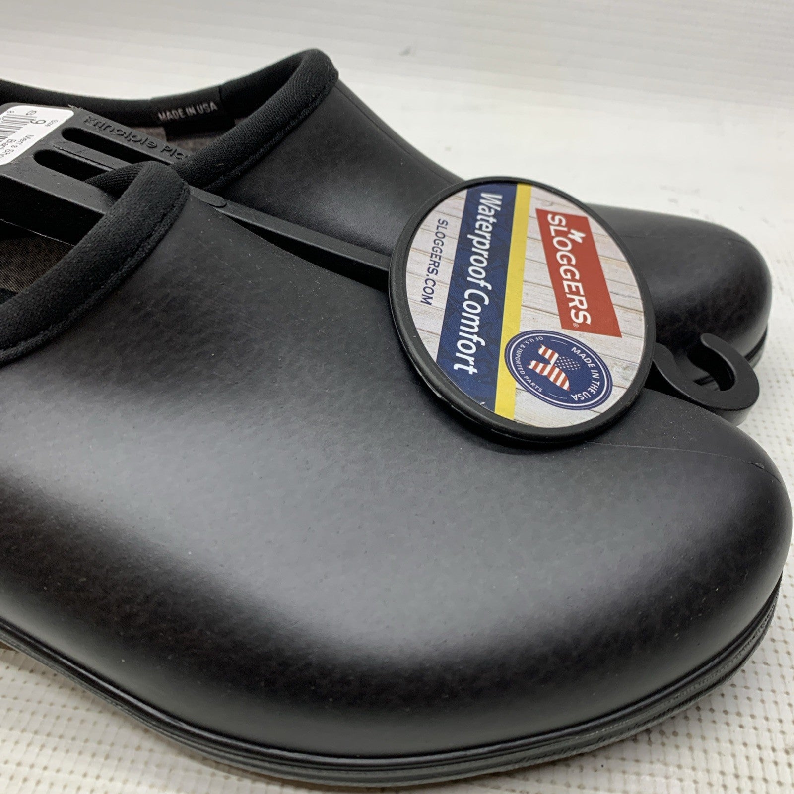 Sloggers 5301BK09 Garden/Rain Shoes Size Men's 9 Women's 11 Black Black Slip-on
