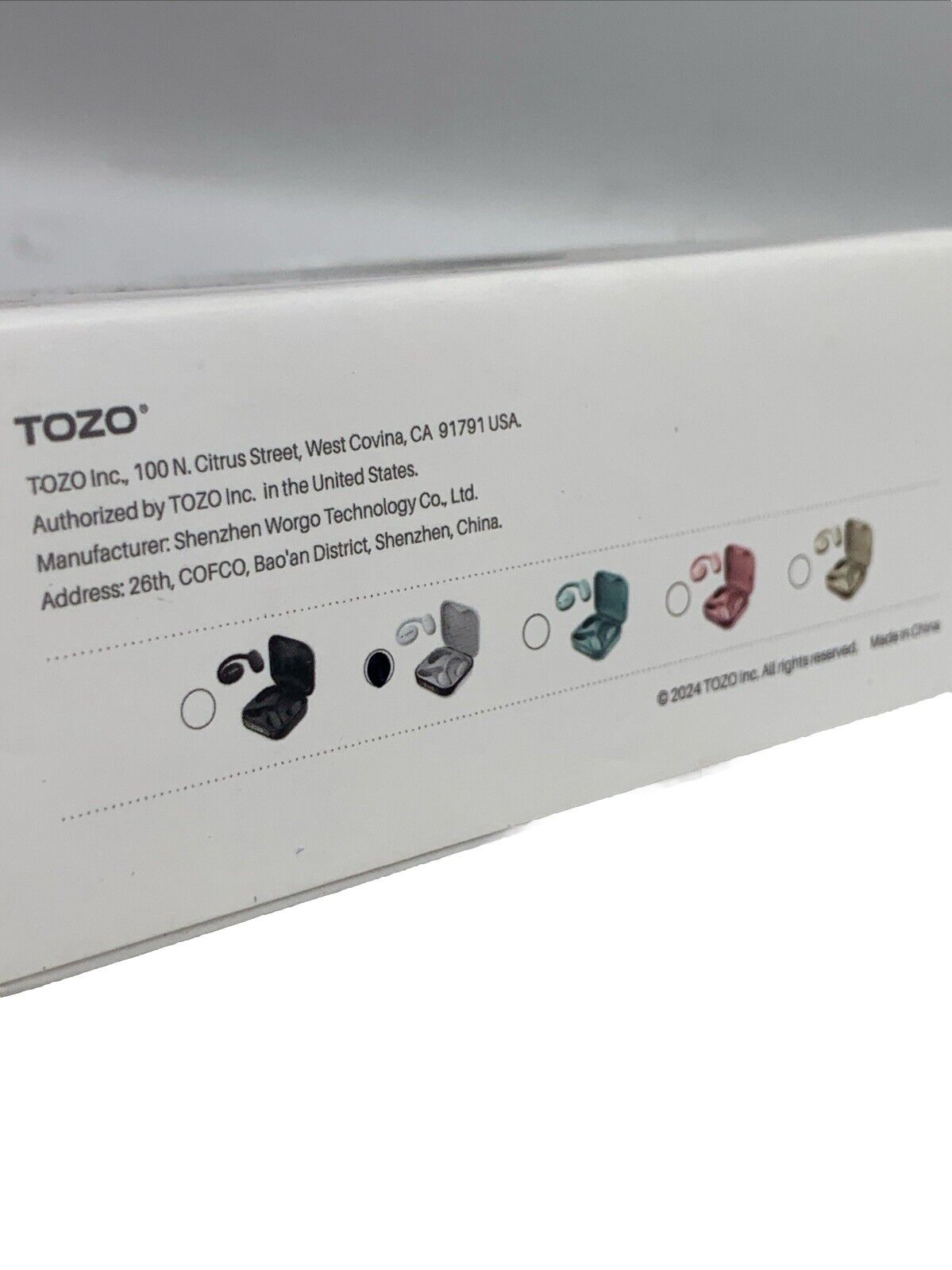 TOZO OpenEgo True Wireless Open Ear Headphones Bluetooth Sport Earbuds Earhooks