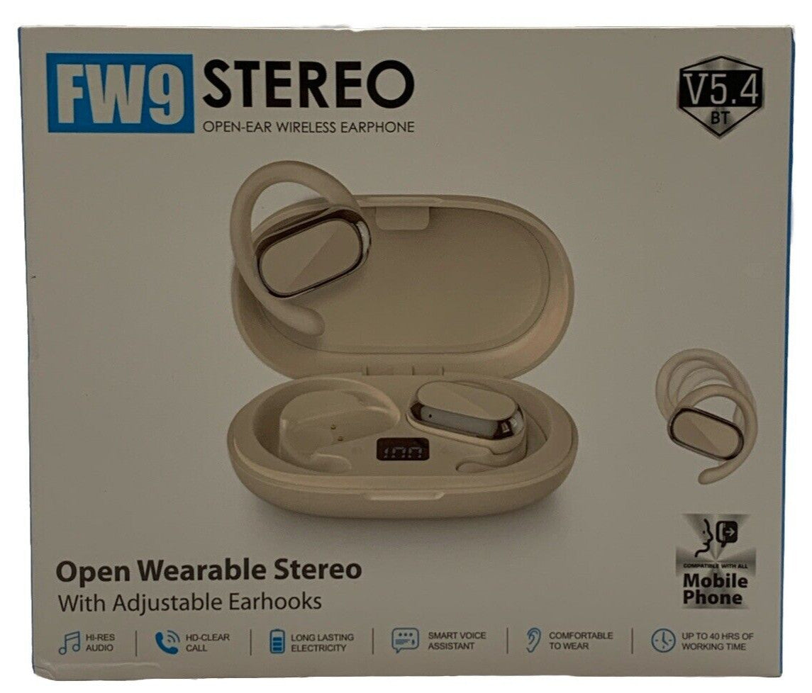 FW9 STEREO Open Ear Wireless Earphone with Adjustable Earhooks Blaze Orange