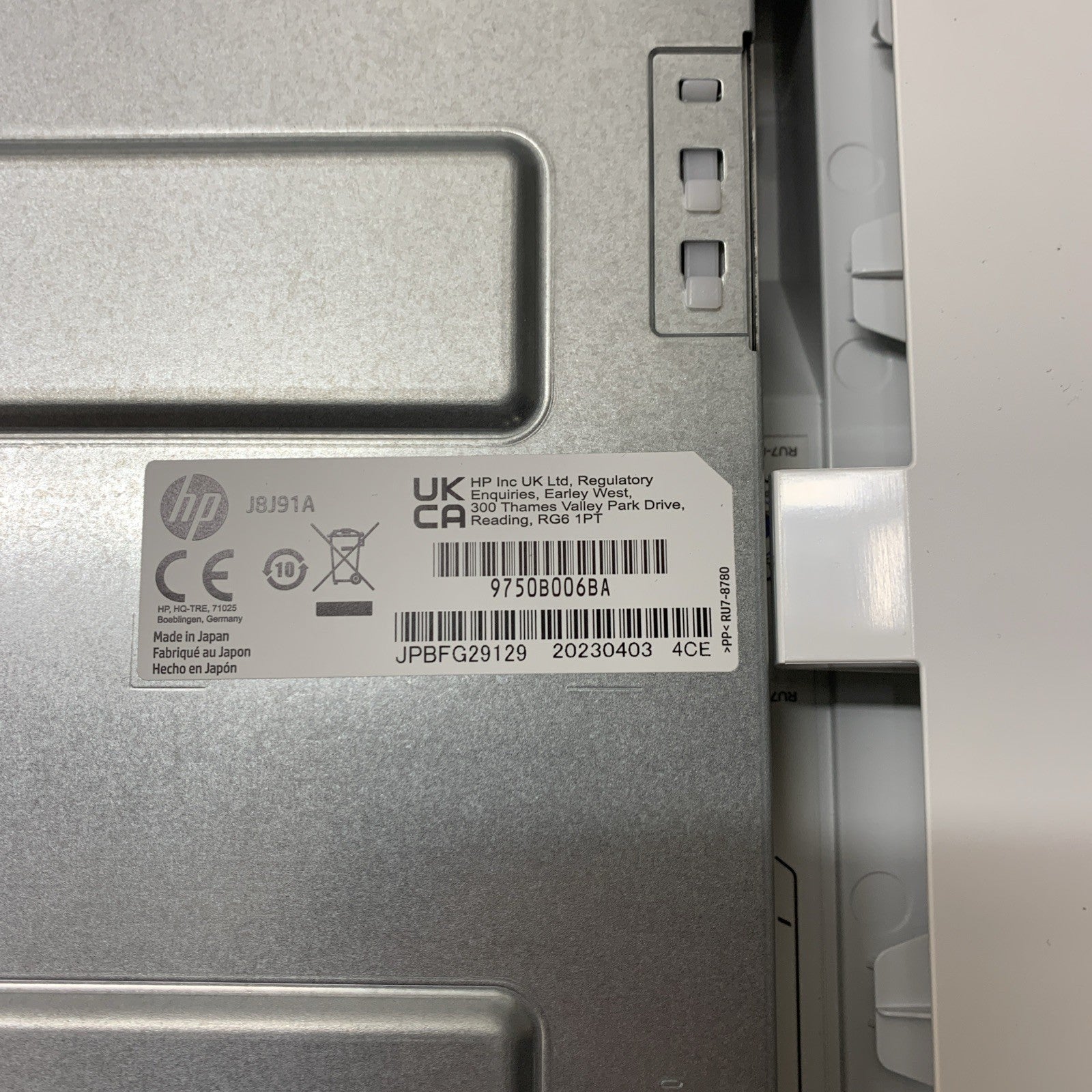 HP LaserJet J8J91A 1x550 Paper Feeder and Cabinet Monochrome Up to 550 sheets