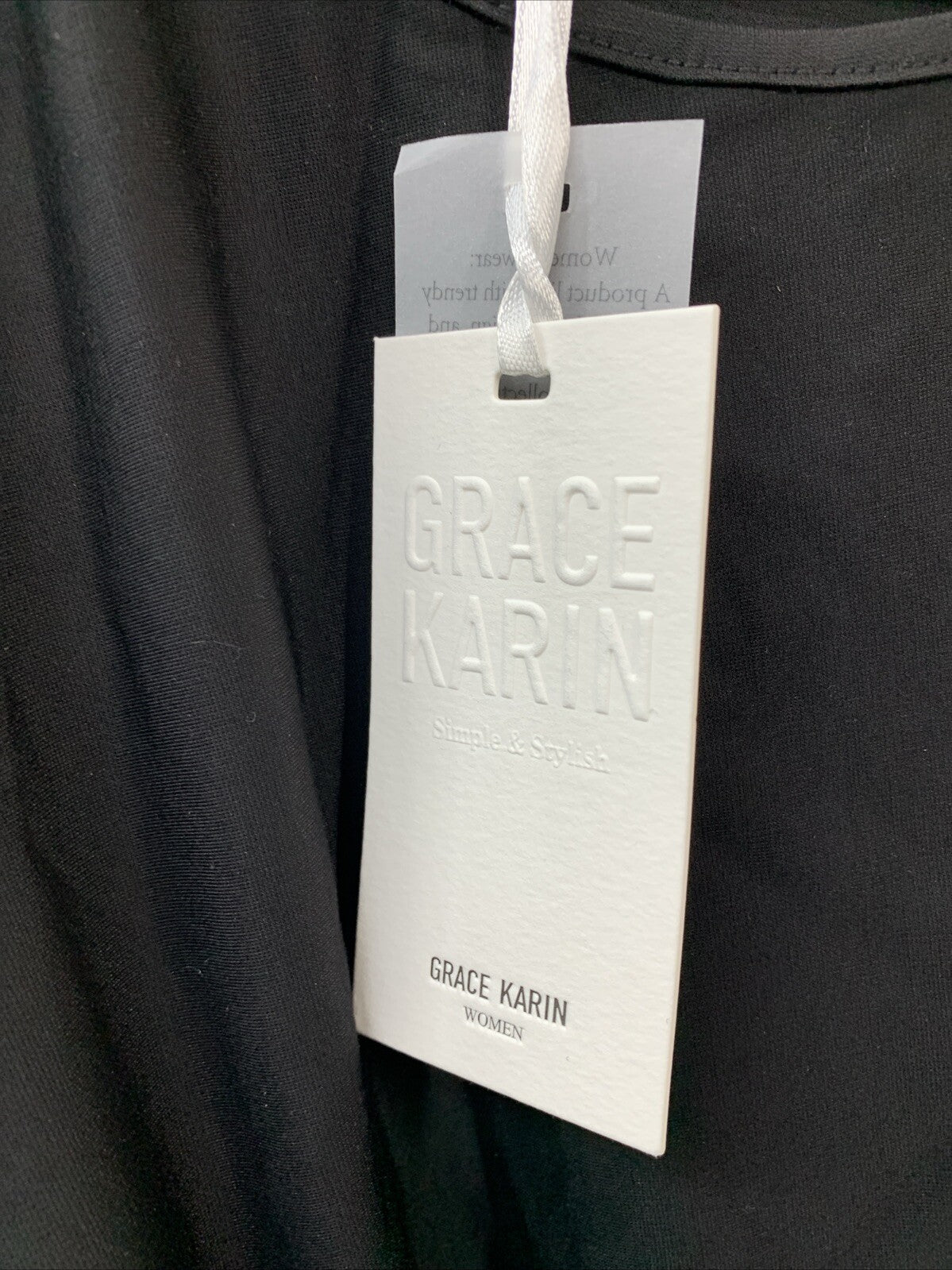 GRACE KARIN Womens Cap Sleeve Tops 2025 Summer Tie Waist Crew Size 2XL Black