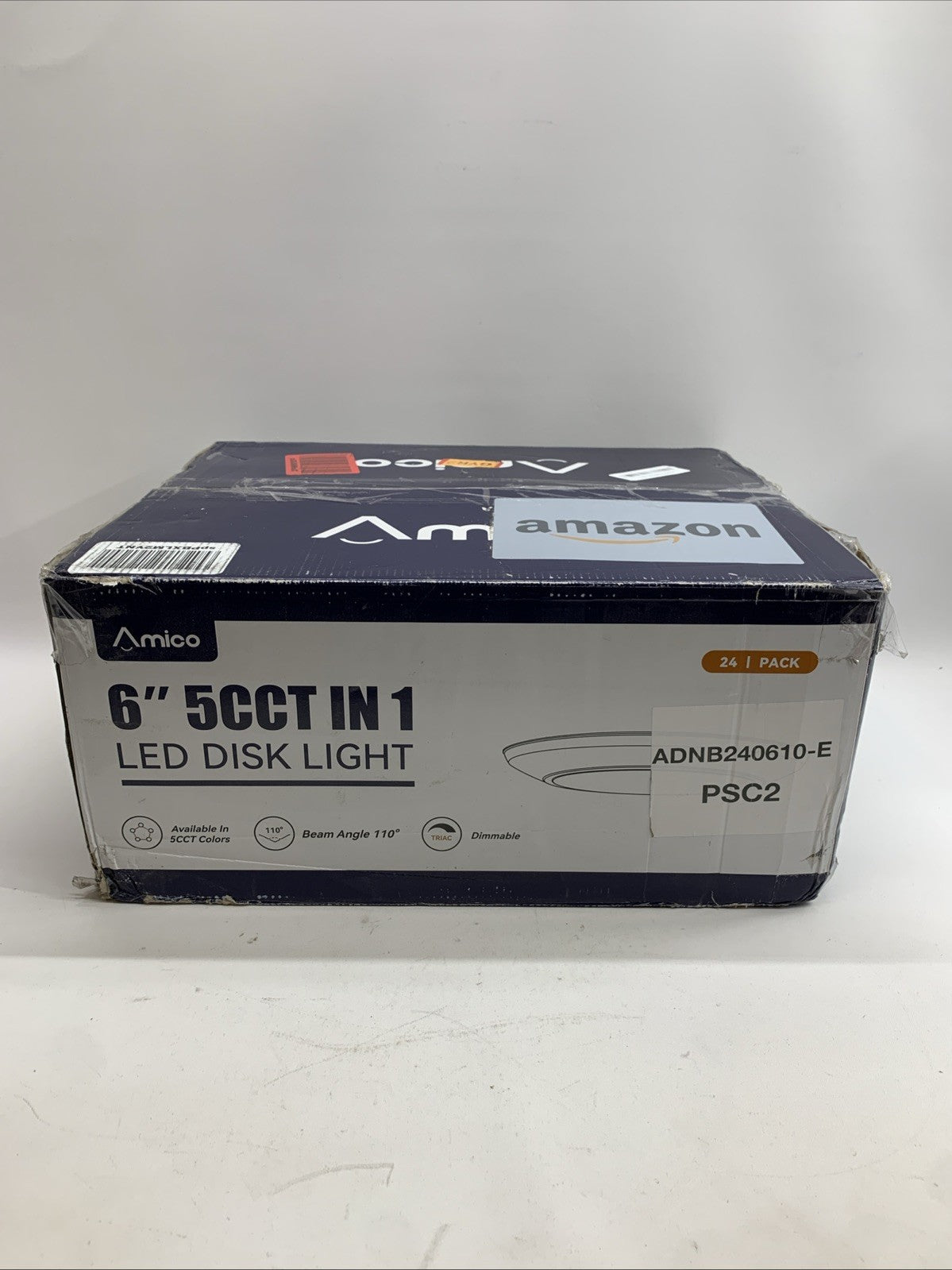 Amico 6 Inch 5CCT LED Disk Lights, Dimmable Flush Mount Ceiling Disc - 24 Pack
