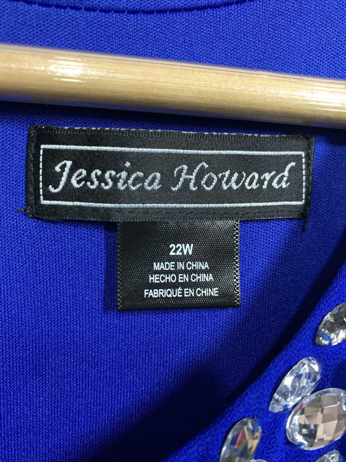 Jessica Howard Women's Halter Bejeweled Ruffle Chiffon Midi Dress Size 22W Blue