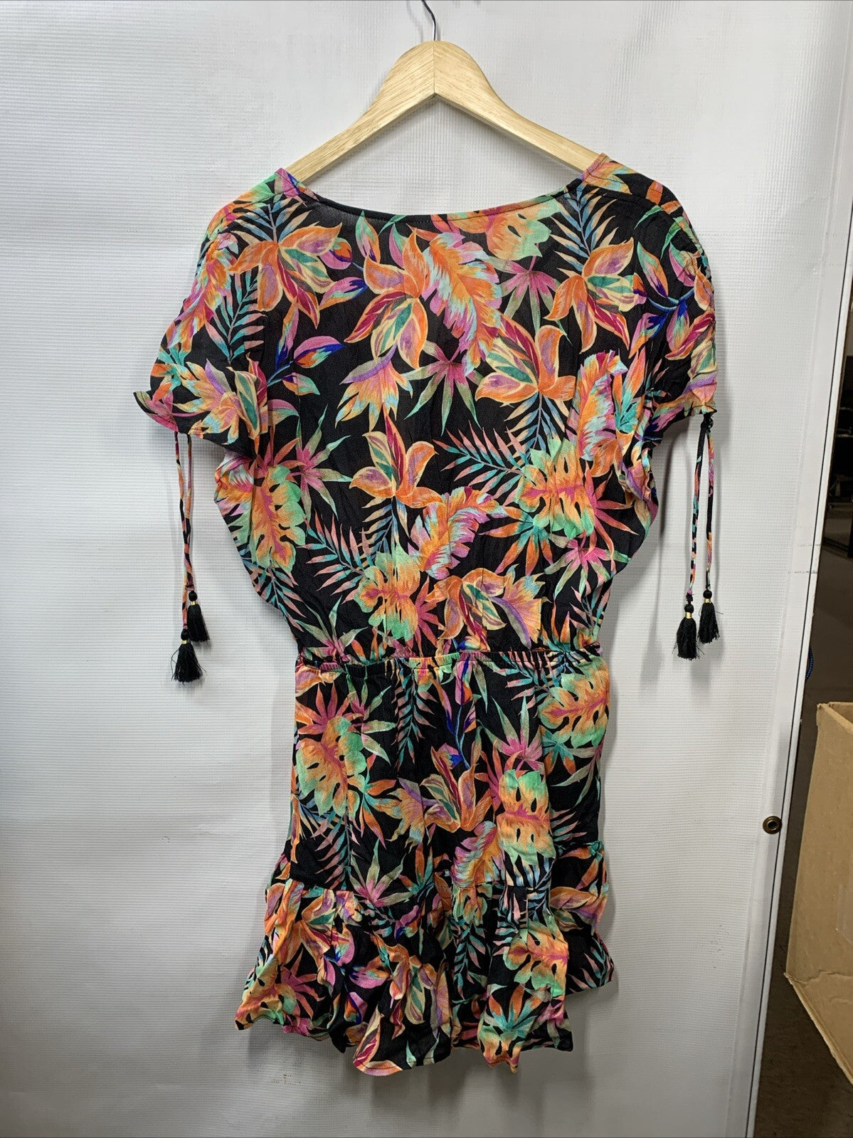 La Blanca Women's Short Sleeve Mini Dress Swimsuit Cover Up S201-0034 Size M