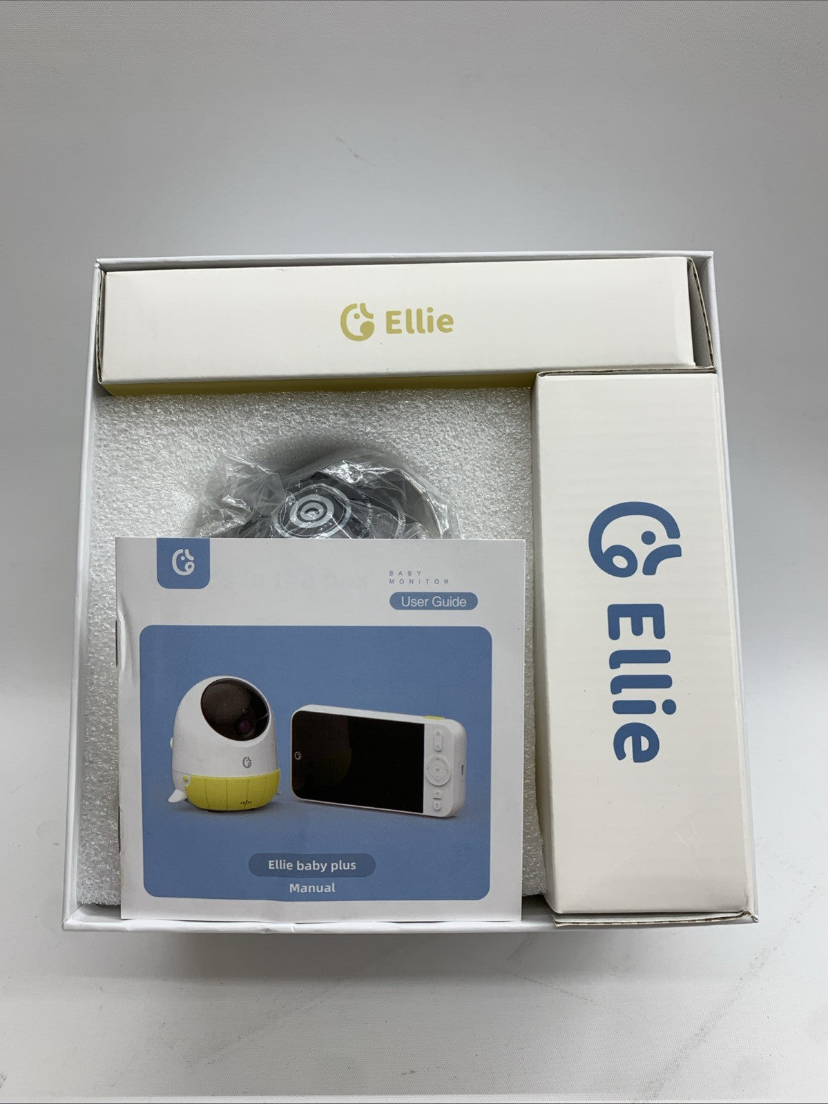 Ellie Baby Plus Non-Wifi AI Smart Baby Monitor White 2-Way Talk Sleep Tracking