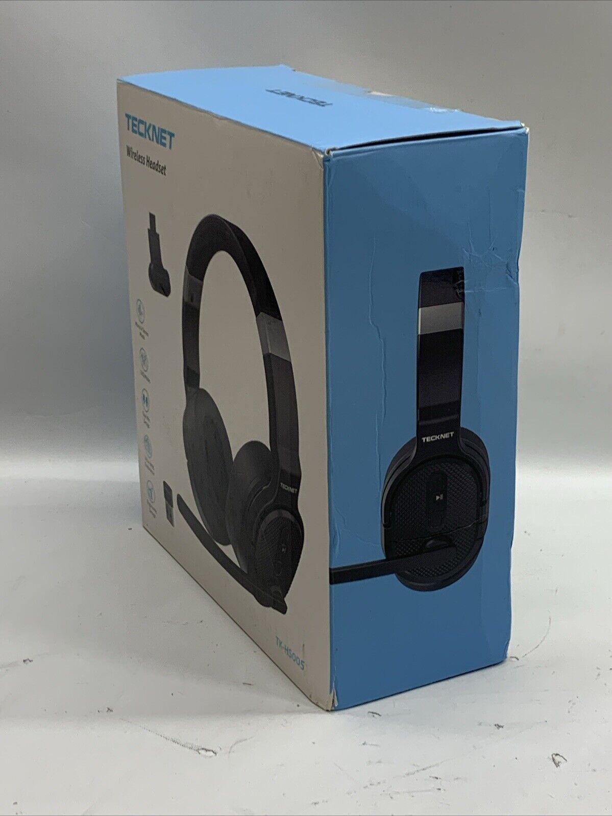 Tecknet Wireless Headset Mano & Stereo Mode Dual Mic Ergonomic Design Headphone