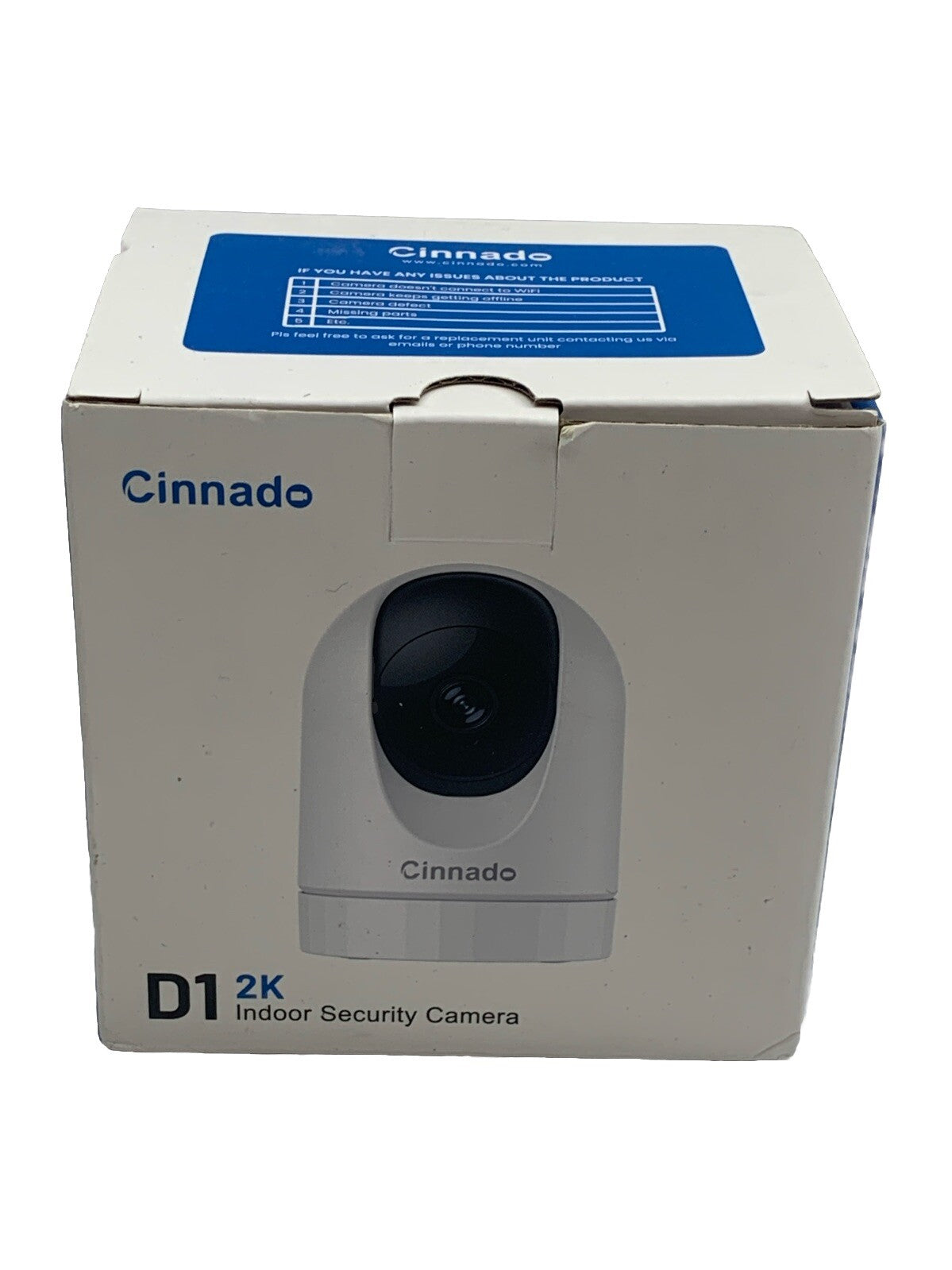 Cinnado Security Camera Indoor-2K 360° Wifi Cameras Home Monitor Security White
