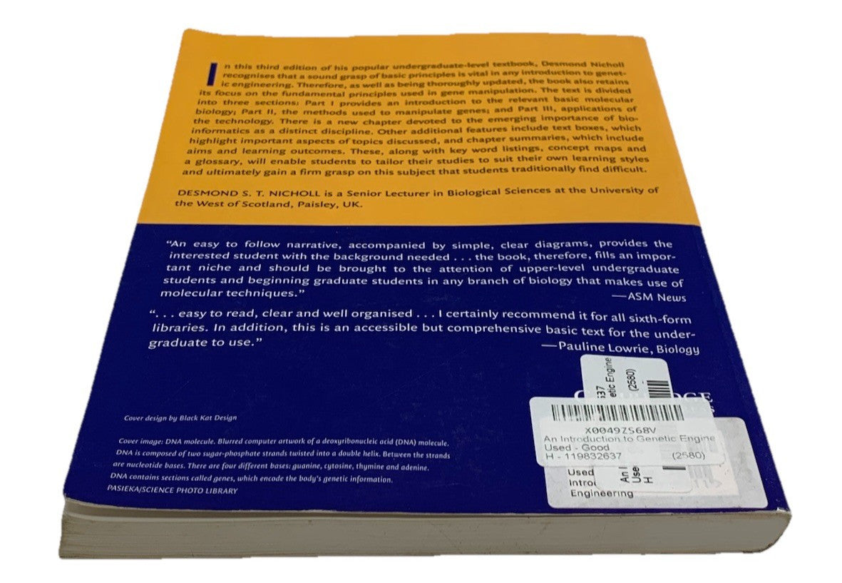 An Introduction to Genetic Engineering 3rd Edition Cambridge by Desmond Nicholl
