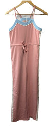 GRACE KARIN Girls Jumpsuit Drawstring Waist Contrast Color Romper Size 10Y Pink