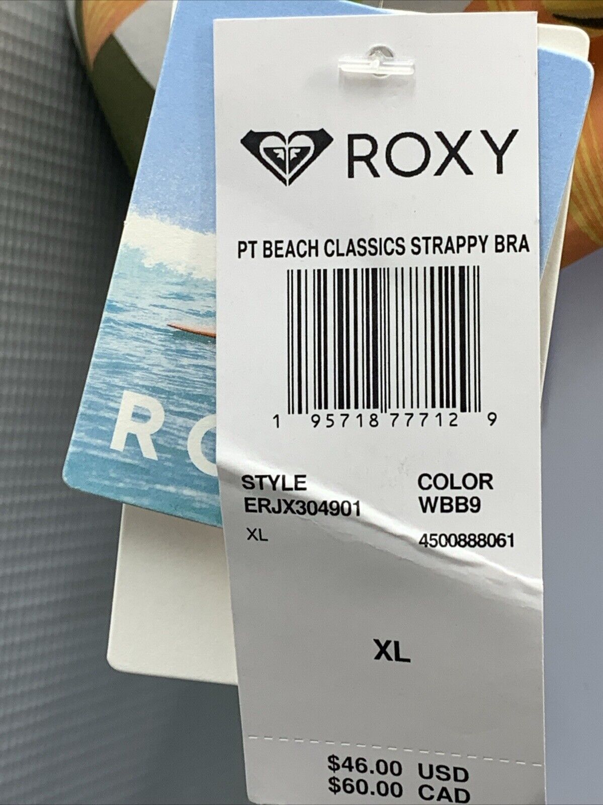 Printed Beach Women's Classics Bra Bikini Top Roxy Size XL ERJX304901 Swimwear