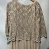 Alex Evenings Women's Tea Length Embroidered Bodice 3/4 Sleeve Size 18W Taupe