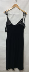 Donna Morgan D9183M Surplice Wrap Look Midi Dress Party Sleeveless Size 12 Black