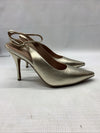 Linea Paolo Women's Chantal Slingback Heels Shoes Size 8.5M Gold Pointed Toe