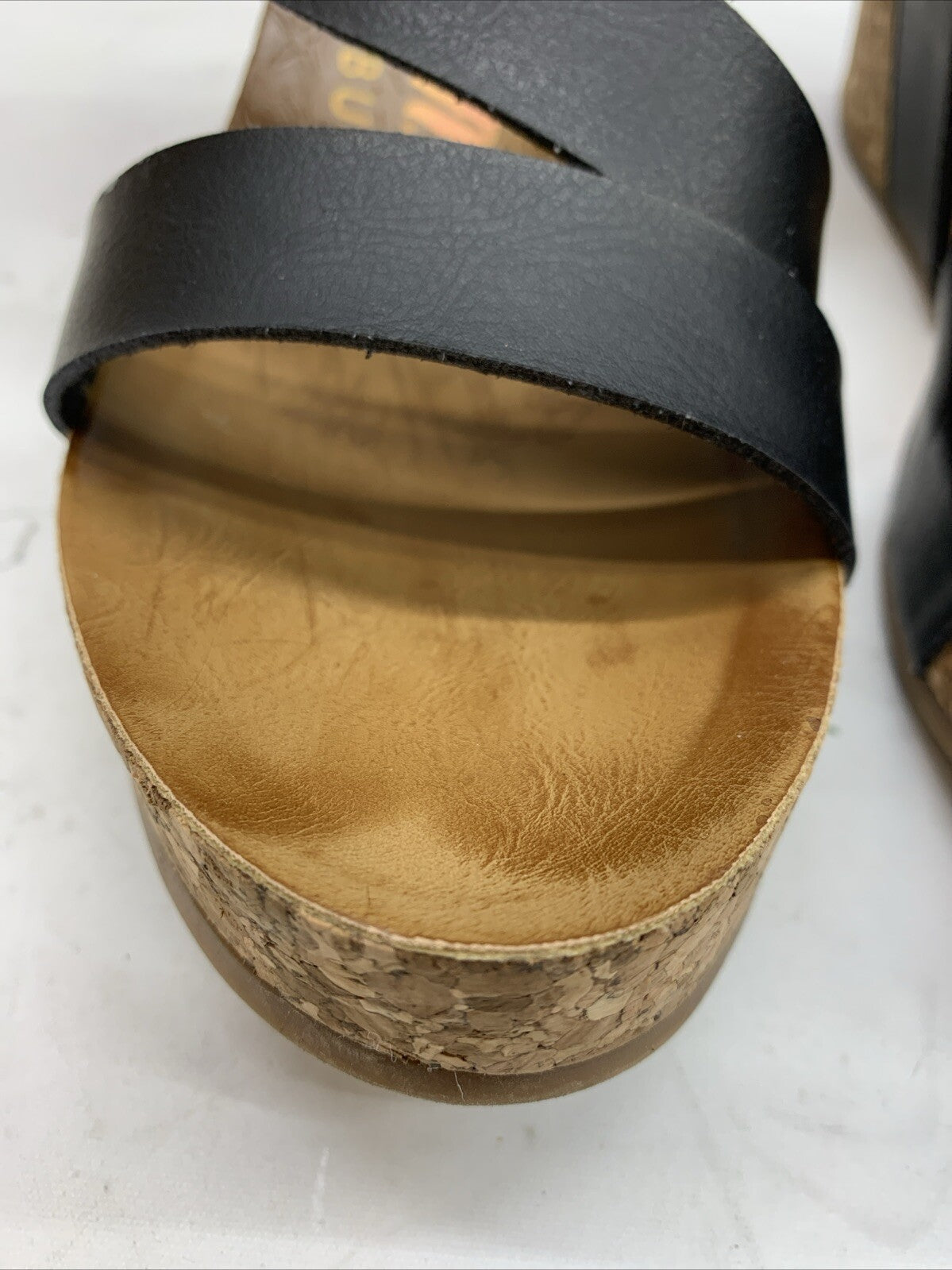 Blowfish Malibu Women's Hapuku Wedge Sandal Scotch Dyecut Size 10 Black Open Toe