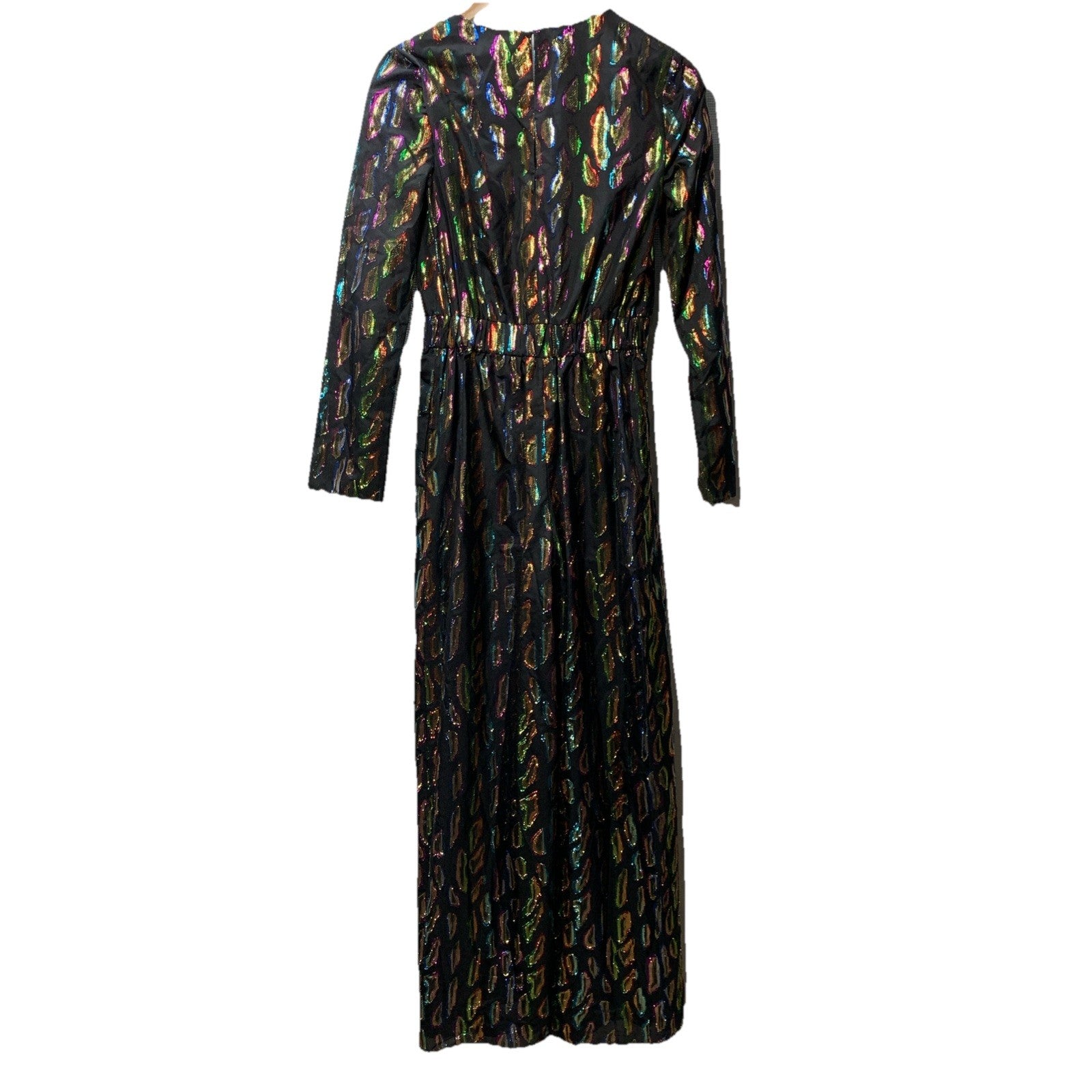 Rachel Zoe Mason Jumpsuit 0 Faux Wrap Metallic Party Wide Leg V-neck Colorful