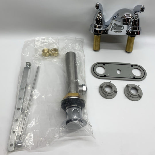 Delta B2510LF Centerset Bathroom Faucet Chrome 2-Handle Bathroom Sink Faucet