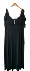 R & M Richards Women's Black Rhinestone-Detail Gown Plus Evening Casual Size 16W
