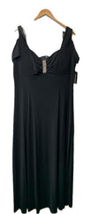 R & M Richards Women's Black Rhinestone-Detail Gown Plus Evening Casual Size 16W
