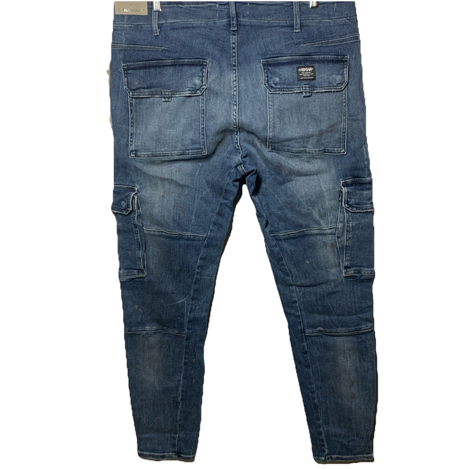 Hudson Men’s Skinny Summer Night Cargo Paint Splat Jeans 36 Long Pants w/Pockets