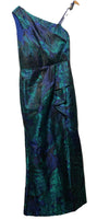 Adrianna Papell Women's One-Shoulder Jacquard Gown Evening Party Dress Size 6