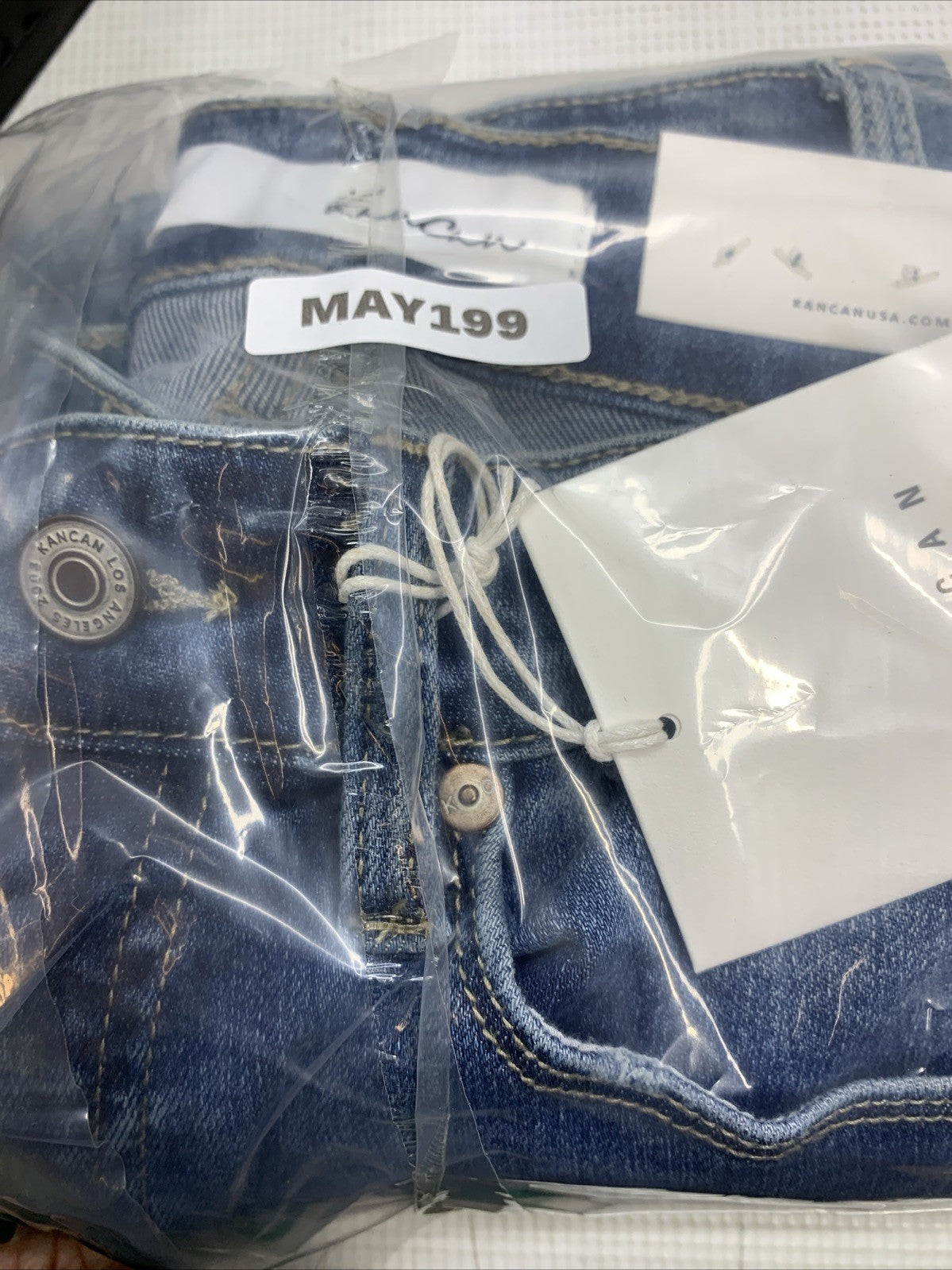 Kancan Women's Mid Rise Ankle Super Skinny Slim Blue Jeans Size 3/25 Long Pants