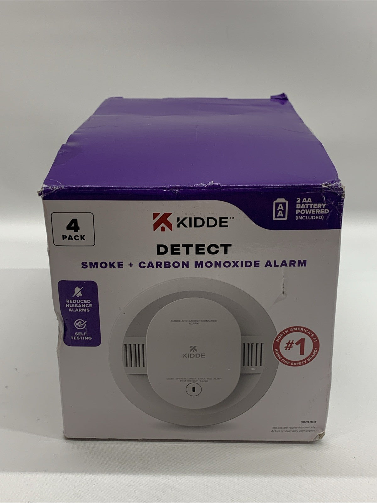 Kidde 30CUDR Smoke & Carbon Monoxide Detector with AA Battery Powered - 4 Pack
