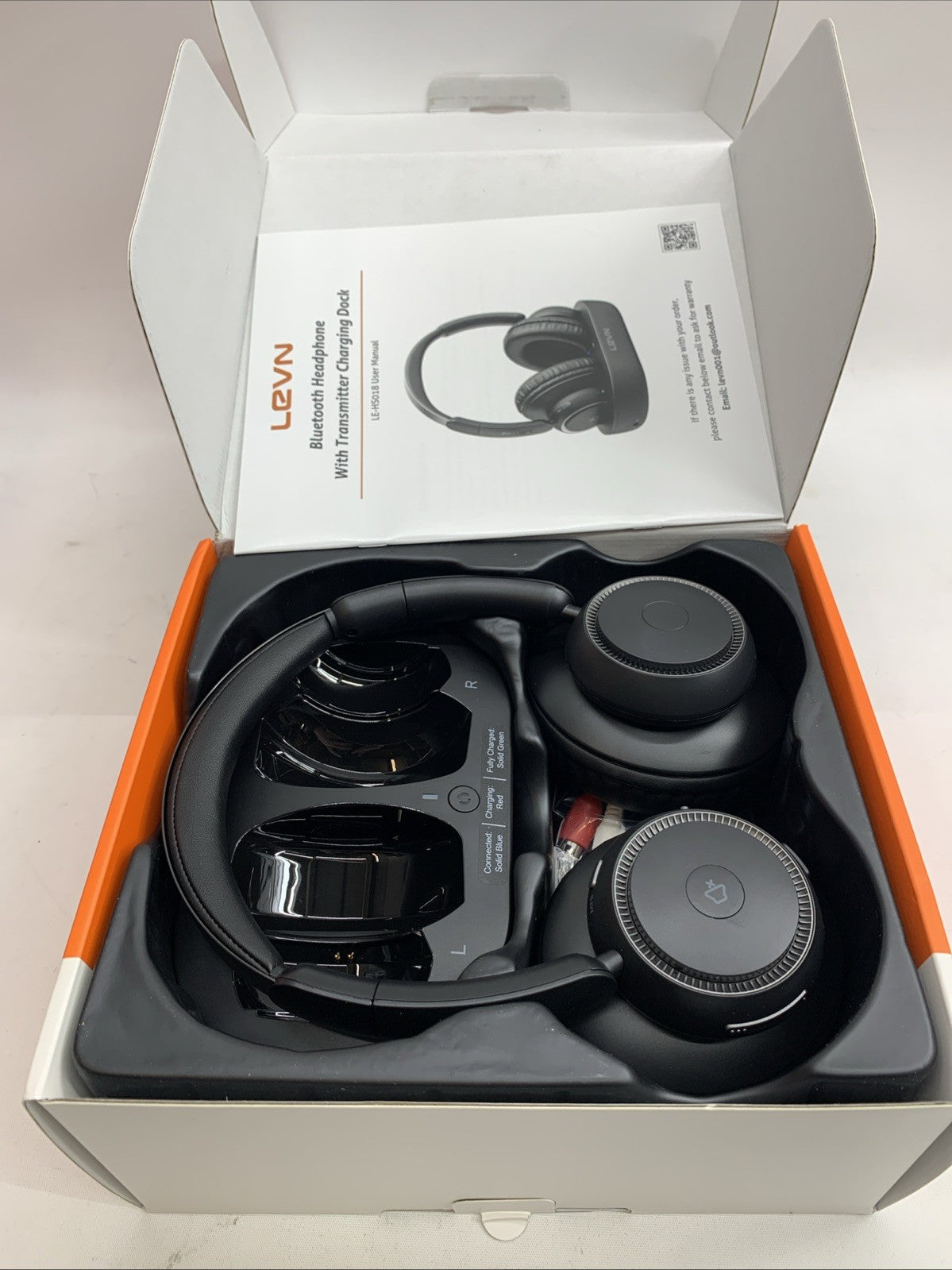 LEVN Bluetooth Wireless TV Headphones Watching Wireless Seniors Black LE-HS018