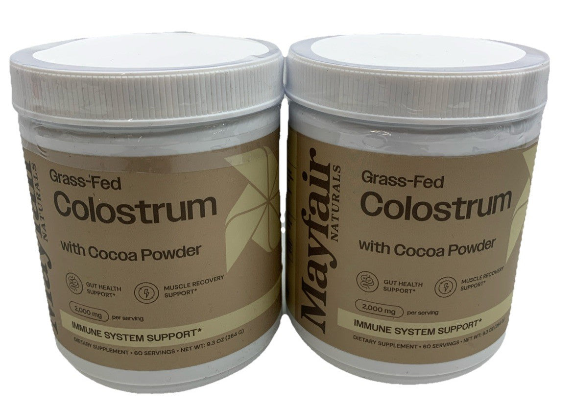 (2) Grass-Fed Bovine Colostrum Supplement w/ Cocoa Powder 60 Servings Chocolate