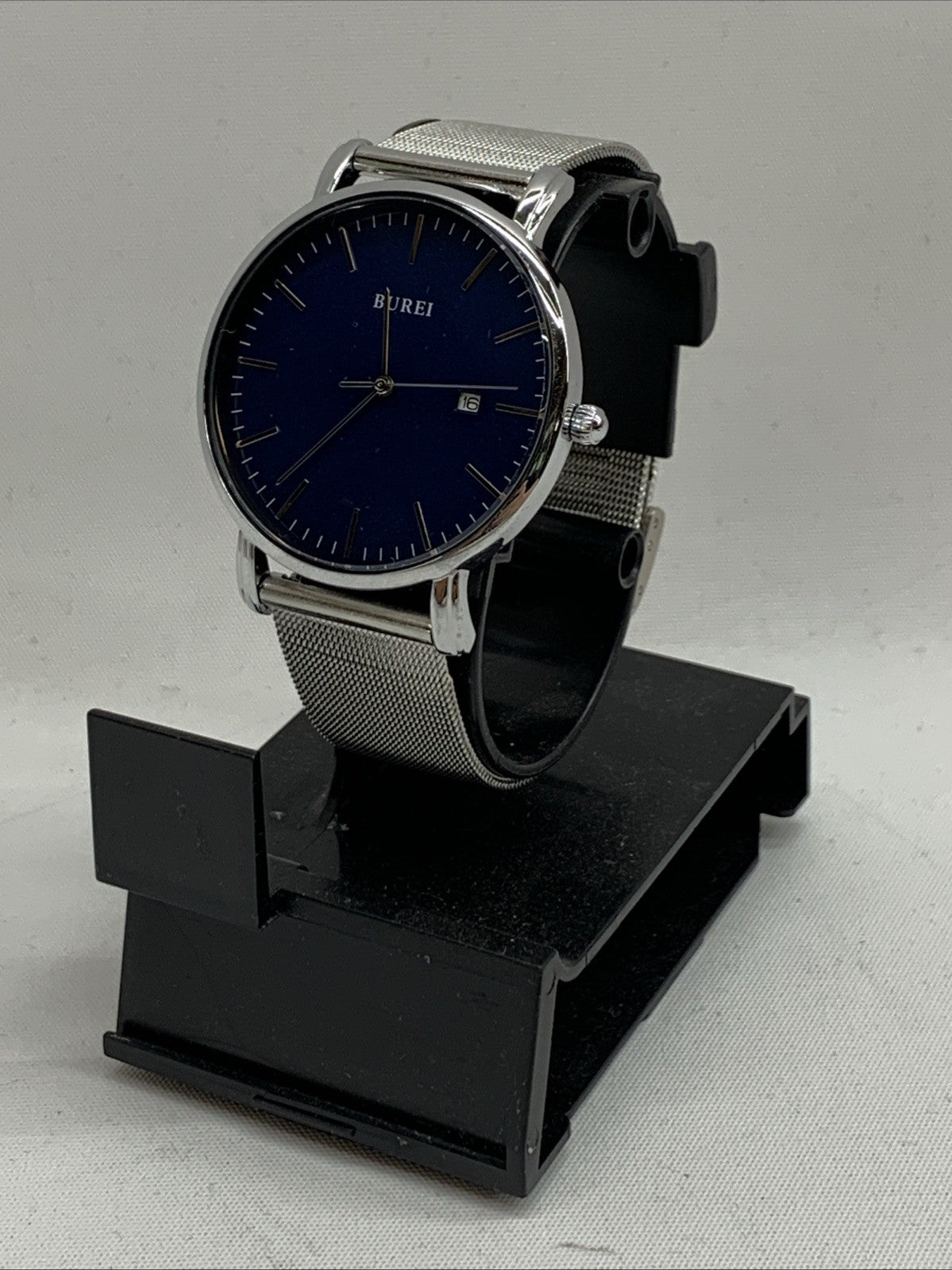 BUREI Men's Wrist Watches Minimalist Analog Quartz Watches for Men with Mesh Ban