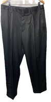 Haggar Classic Fit Pleated Black Dress Pants Hidden Expandable Waist 36Wx30L
