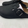 White Mountain Footbeds Women's Genuine Leather Buckle Slip-on Clog 9 Black