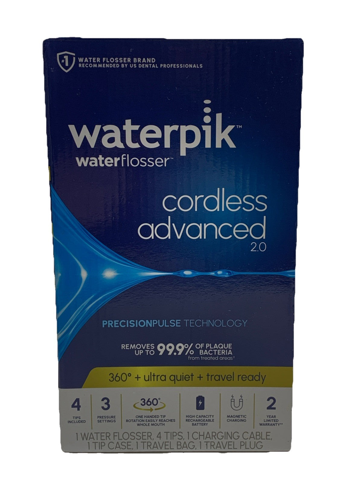 Waterpik Cordless Advanced 2.0 Water Flosser WP-582CD For Teeth, Gums, Braces