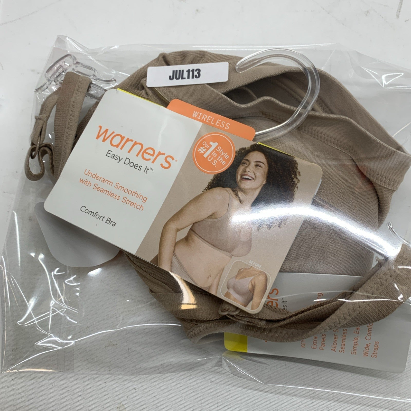 Warner's Women's Easy Does It Underarm-smoothing Comfort Bra Almond Size Medium