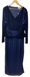 Hanna Nikole Women's Plus Size Velvet Side Slit Sequin Dress V Neck - Size 18W